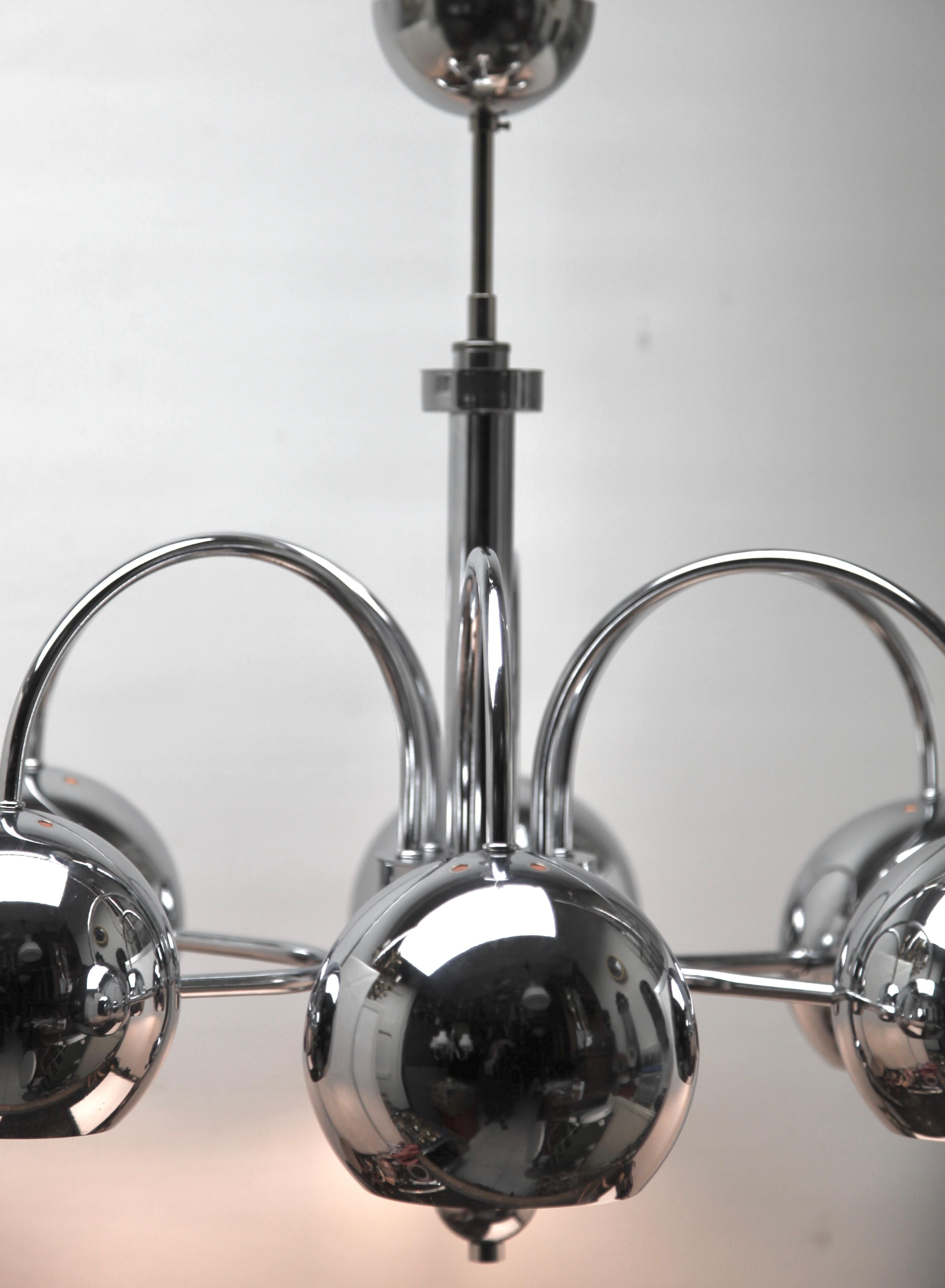 Ceiling Lamp with 6 Eyeball Lights Goffredo Reggiani, 1960s For Sale 1
