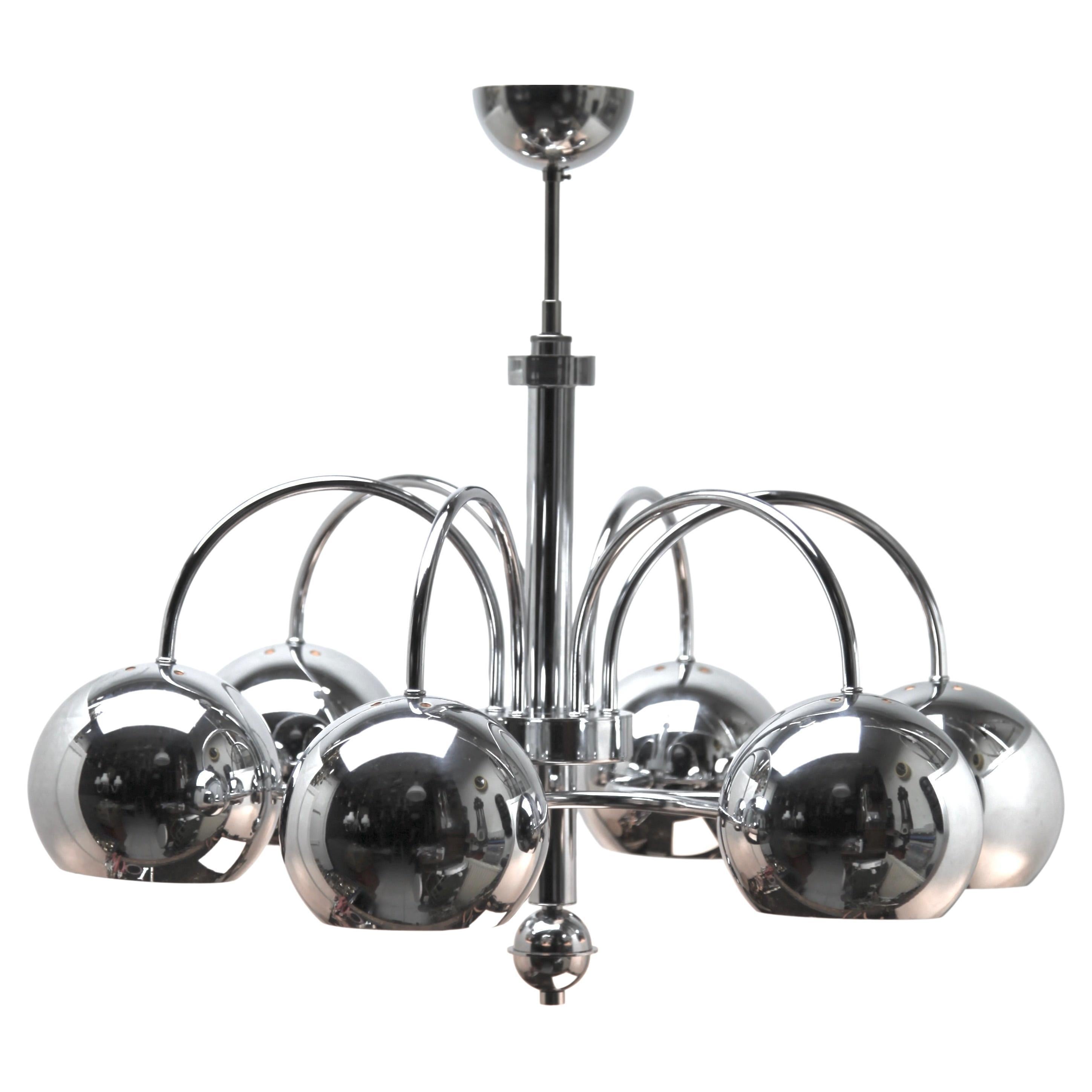 Ceiling Lamp with 6 Eyeball Lights Goffredo Reggiani, 1960s For Sale