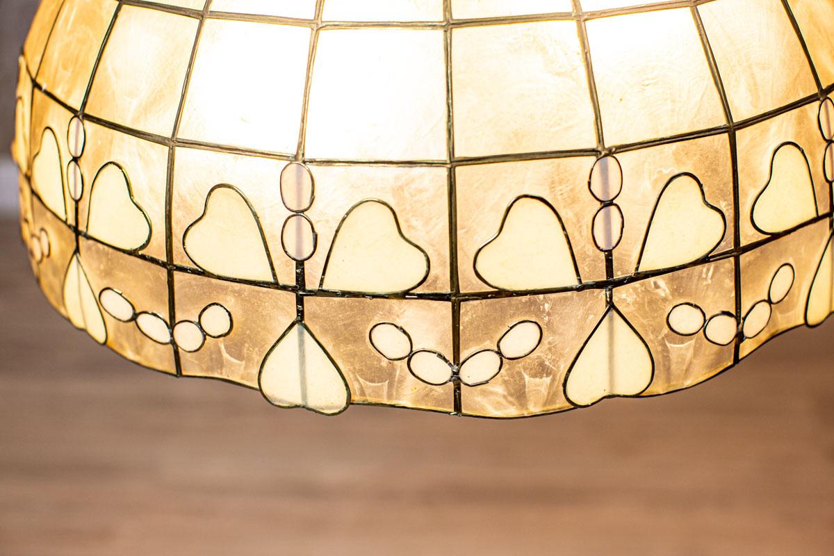 Modern Ceiling Lamp with Beige Mother-of-Pearl Shade 2