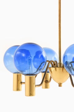 Ceiling Lamp with Blue Glass Globe by Hans-agne Jakobsson, 1960s