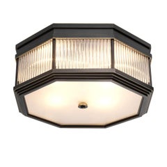 Ceiling Lamp with Bronze Highlight Finish, Clear and Frosted Glass