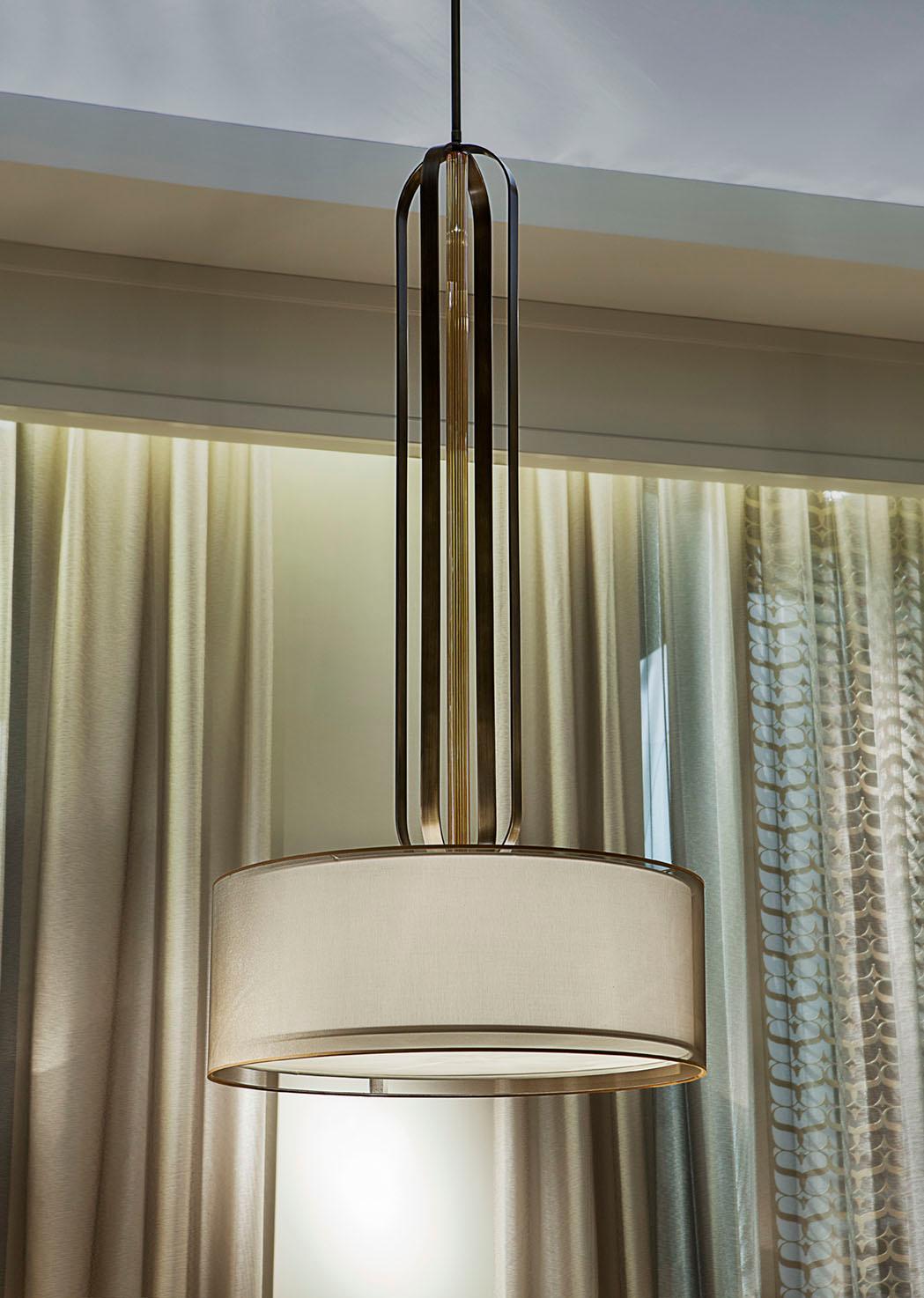Other Ceiling Lamp with Bronzed Metal Frame and Lined Pyrex Glass For Sale
