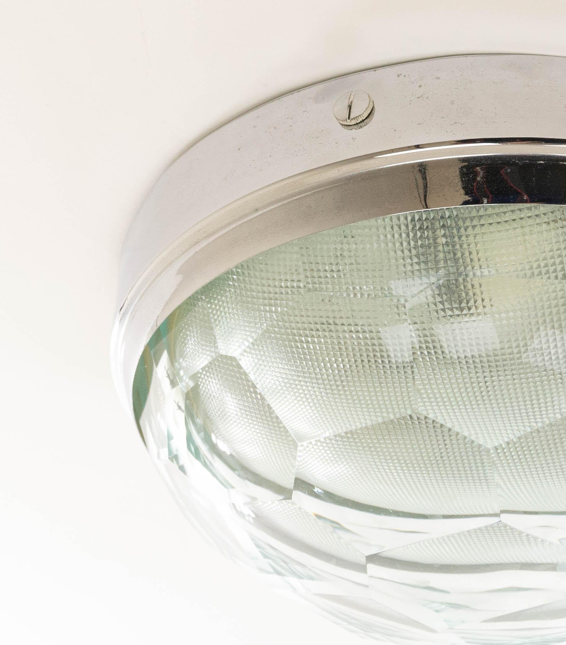 Ceiling lamp with faceted glass by Pia Guidetti Crippa for Lumi, 1960s 3