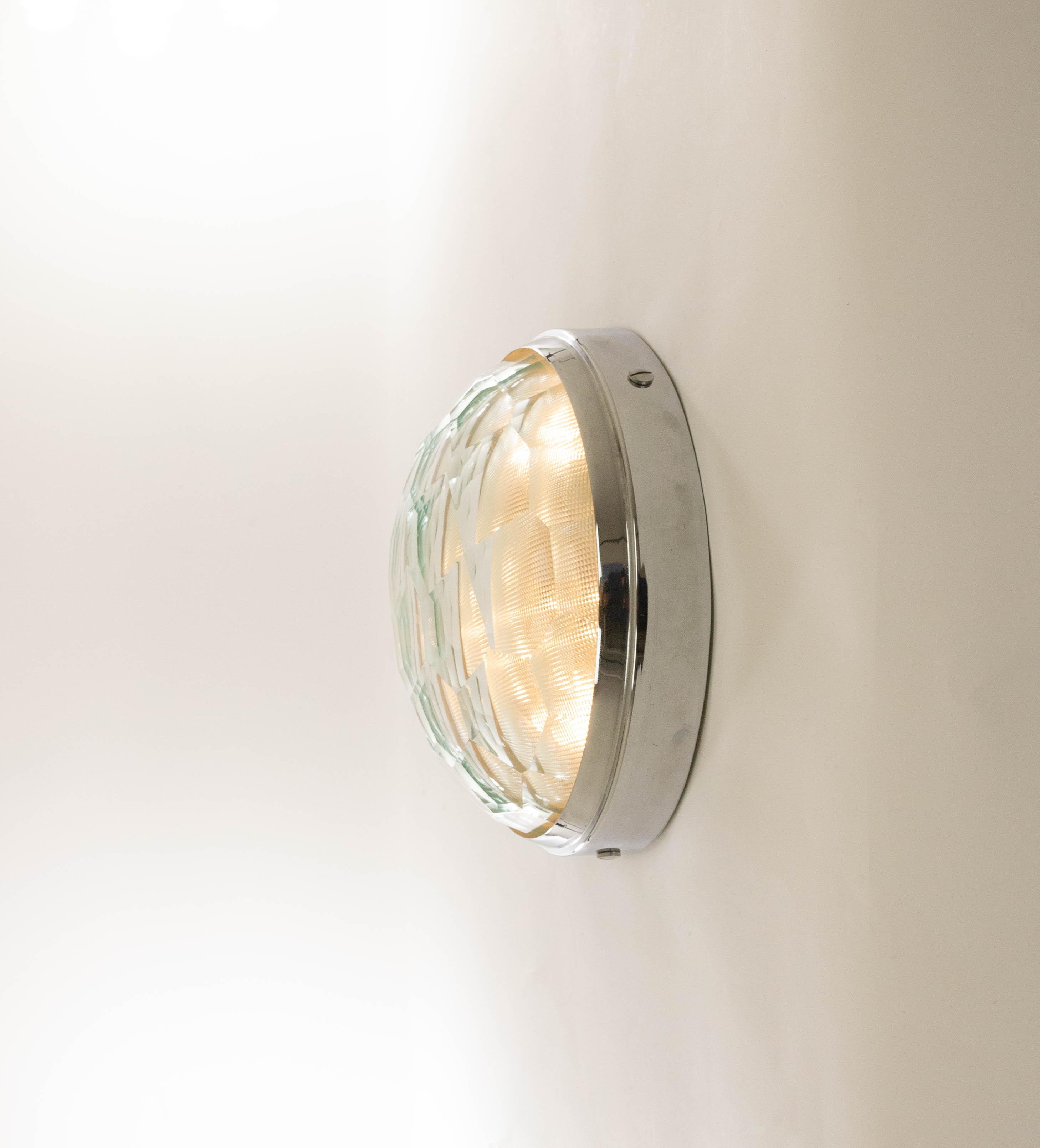 Mid-Century Modern Ceiling lamp with faceted glass by Pia Guidetti Crippa for Lumi, 1960s