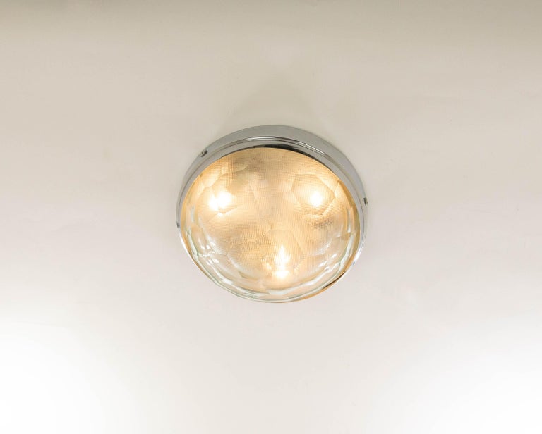 Italian Ceiling lamp with faceted glass by Pia Guidetti Crippa for Lumi, 1960s For Sale