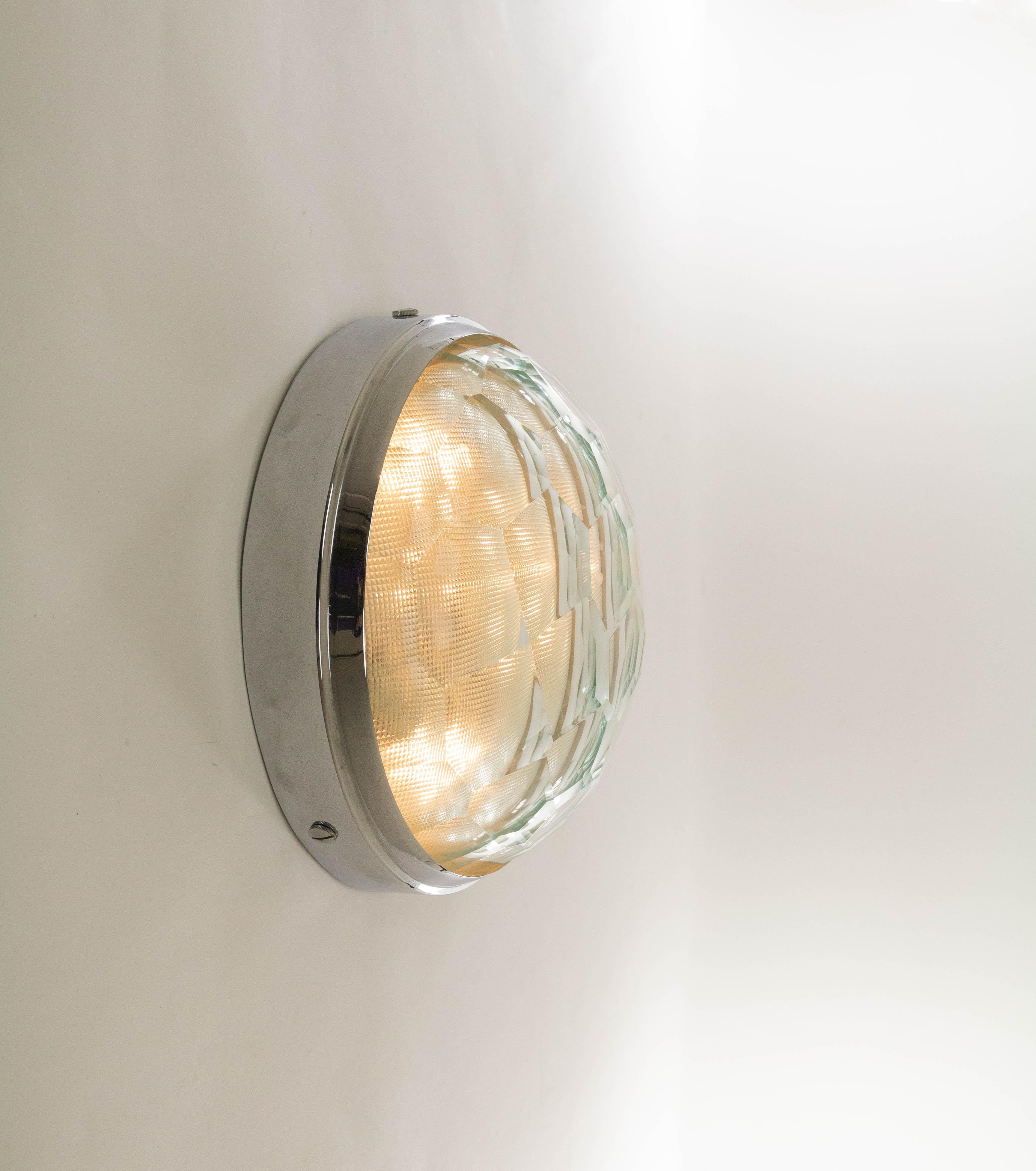Faceted Ceiling lamp with faceted glass by Pia Guidetti Crippa for Lumi, 1960s