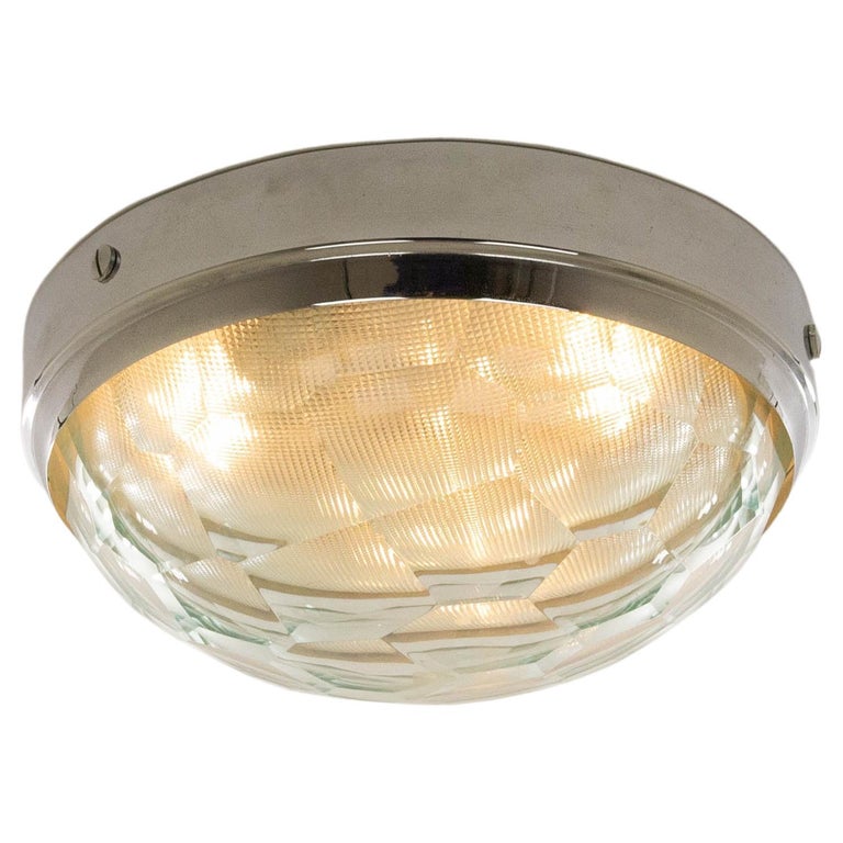Ceiling lamp with faceted glass by Pia Guidetti Crippa for Lumi, 1960s For Sale