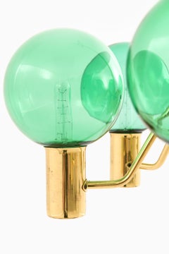 Ceiling Lamp with Hand-blown Green Glass Globe by Hans-agne Jakobsson, 1960s