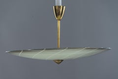 Ceiling Lamp with Original Painted Glass Shade, circa 1960s