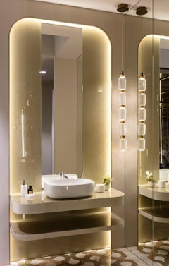 Ceiling Lamp with Pyrex Glass in Amber-Smodek, Decorative Bronzed or Chrome