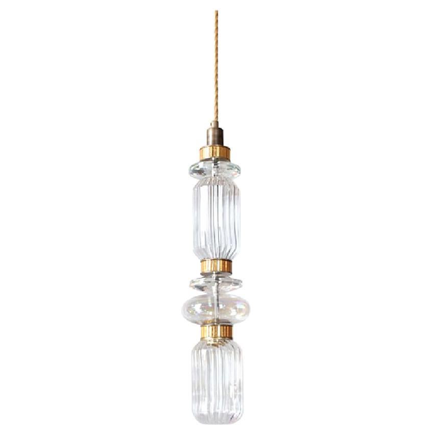 Plafonnier avec verre Pyrex moucheté d'ambre, bronze décoratif ou chrome
