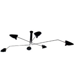 Ceiling Lamp with Six Rotating Arms in Black by Serge Mouille