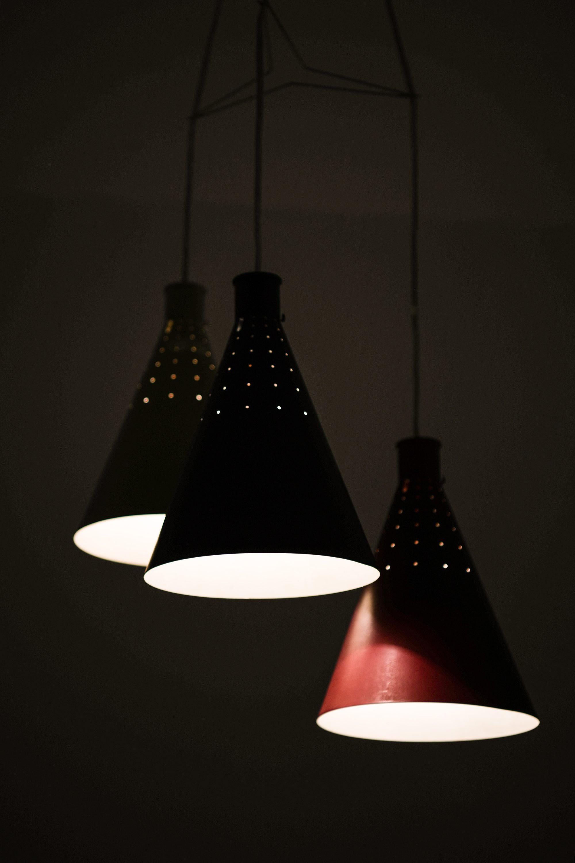 Swedish Ceiling Lamps in Lacquered Metal by Alf Svensson, 1950's For Sale