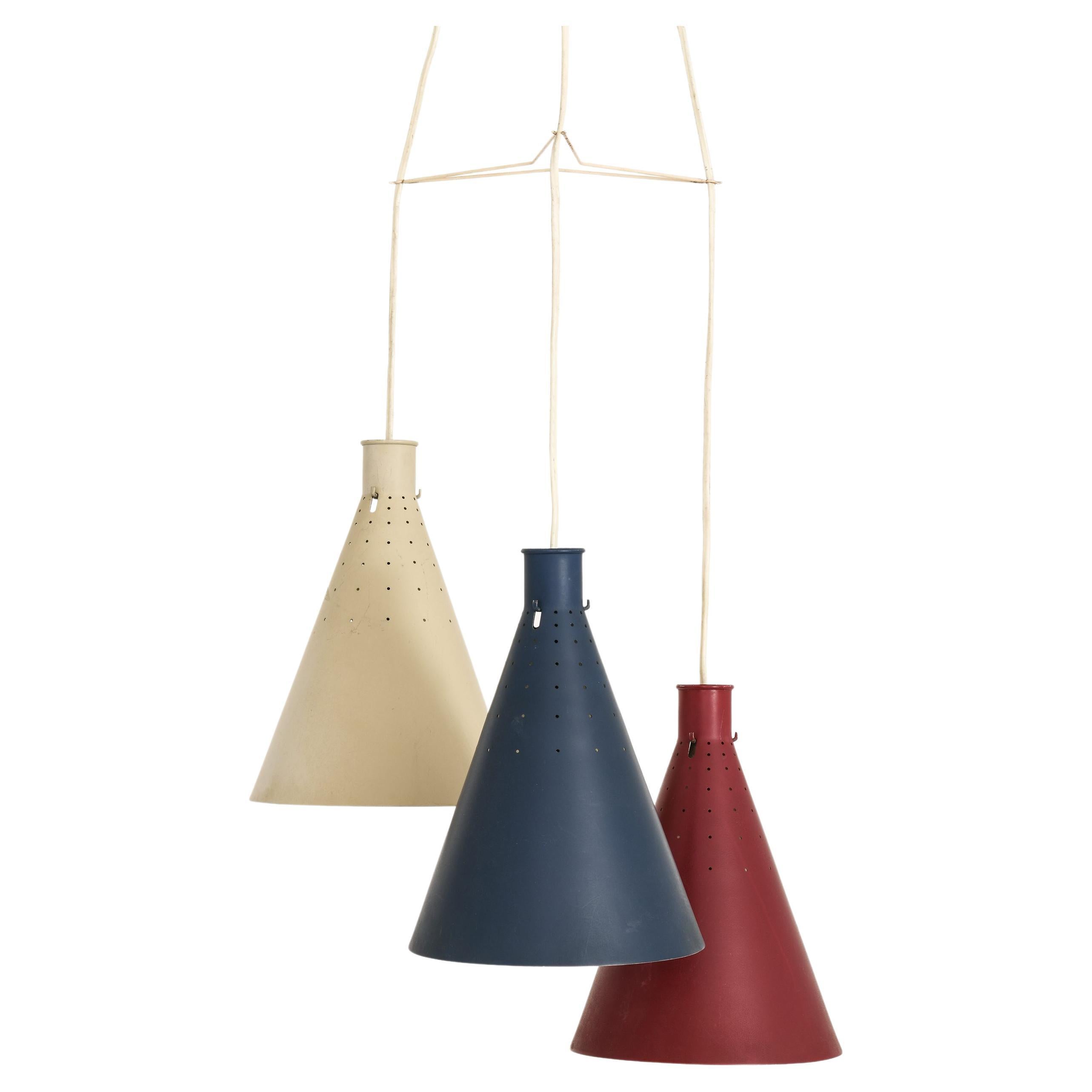 Ceiling Lamps in Lacquered Metal by Alf Svensson, 1950's For Sale