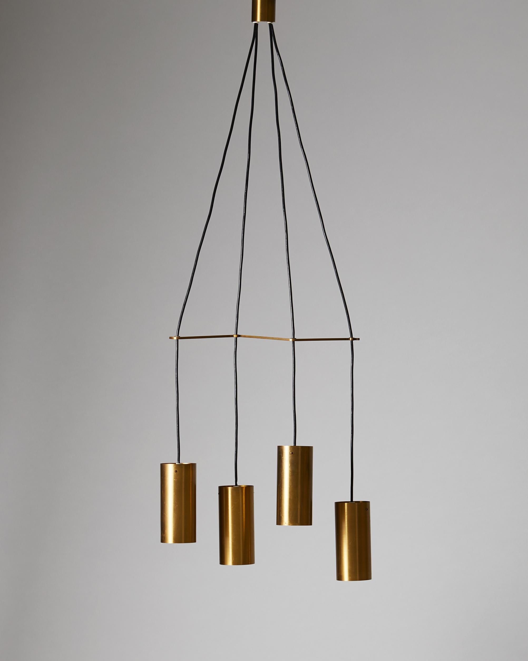 Ceiling light, anonymous,
Sweden, 1950s

Brass.

 