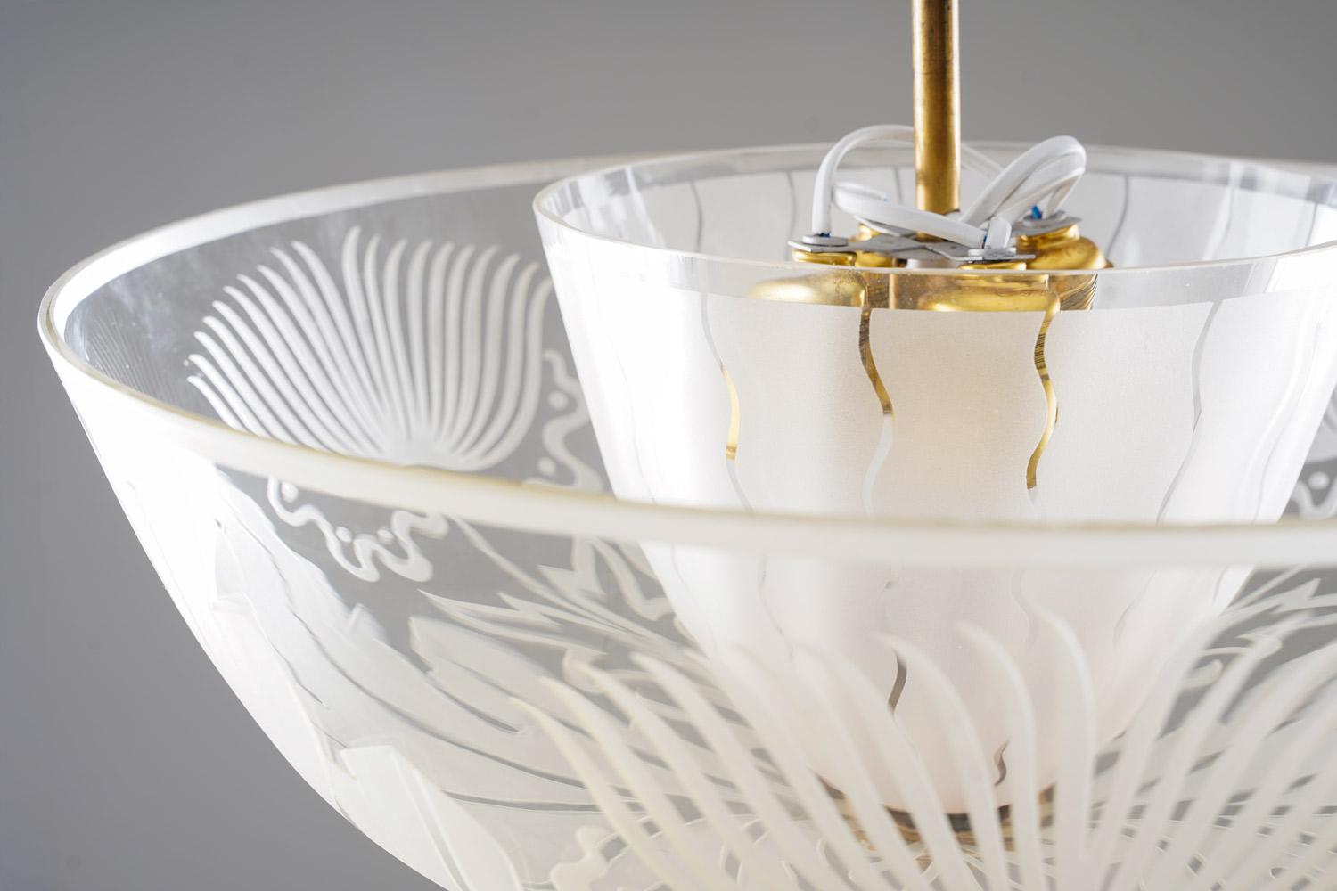 Plafoniera di Bo Notini per Glössner, Svezia, anni '40 in vendita 3