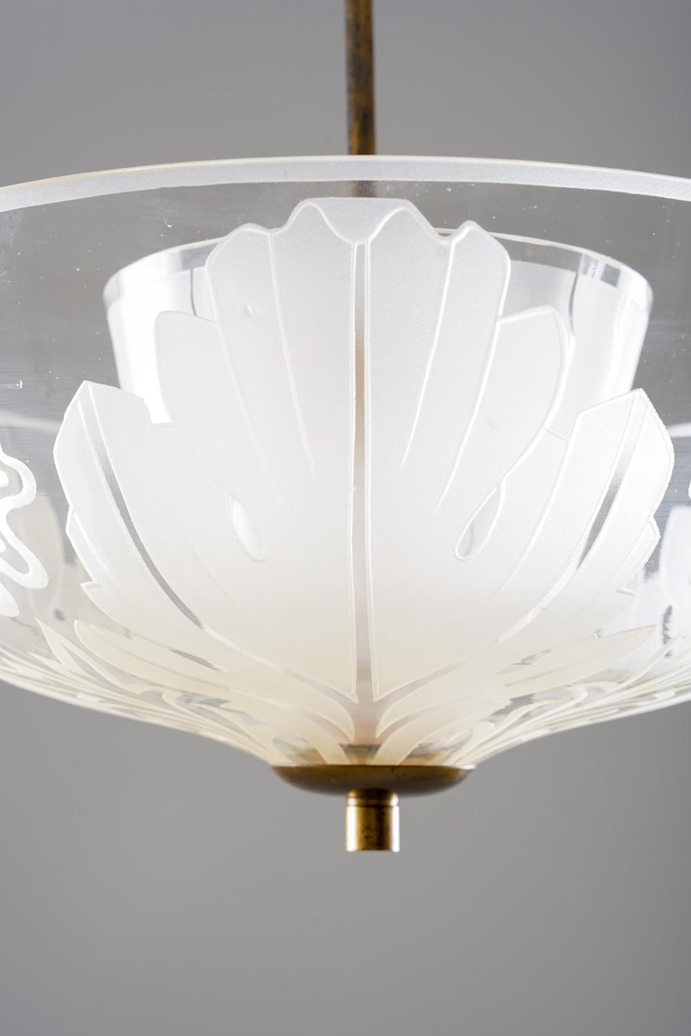 Plafoniera di Bo Notini per Glössner, Svezia, anni '40 In condizioni buone in vendita a Karlstad, SE