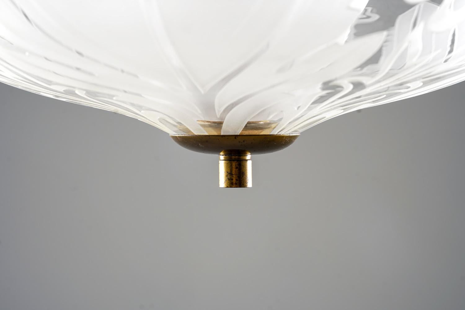 Ottone Plafoniera di Bo Notini per Glössner, Svezia, anni '40 in vendita