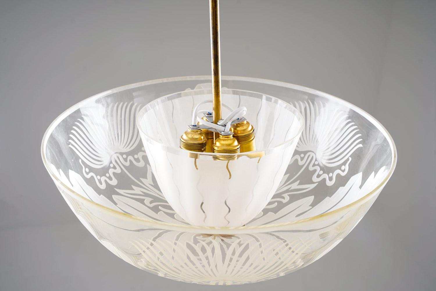 Plafoniera di Bo Notini per Glössner, Svezia, anni '40 in vendita 1