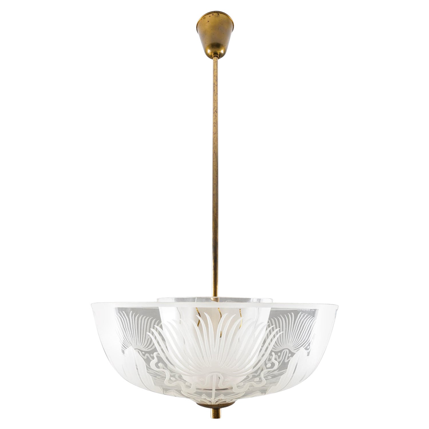 Lámpara de techo de Bo Notini para Glössner, Suecia, década de 1940