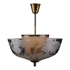 Ceiling light by Carl Erik Bodén for Glössner & Co, Sweden, 1940s