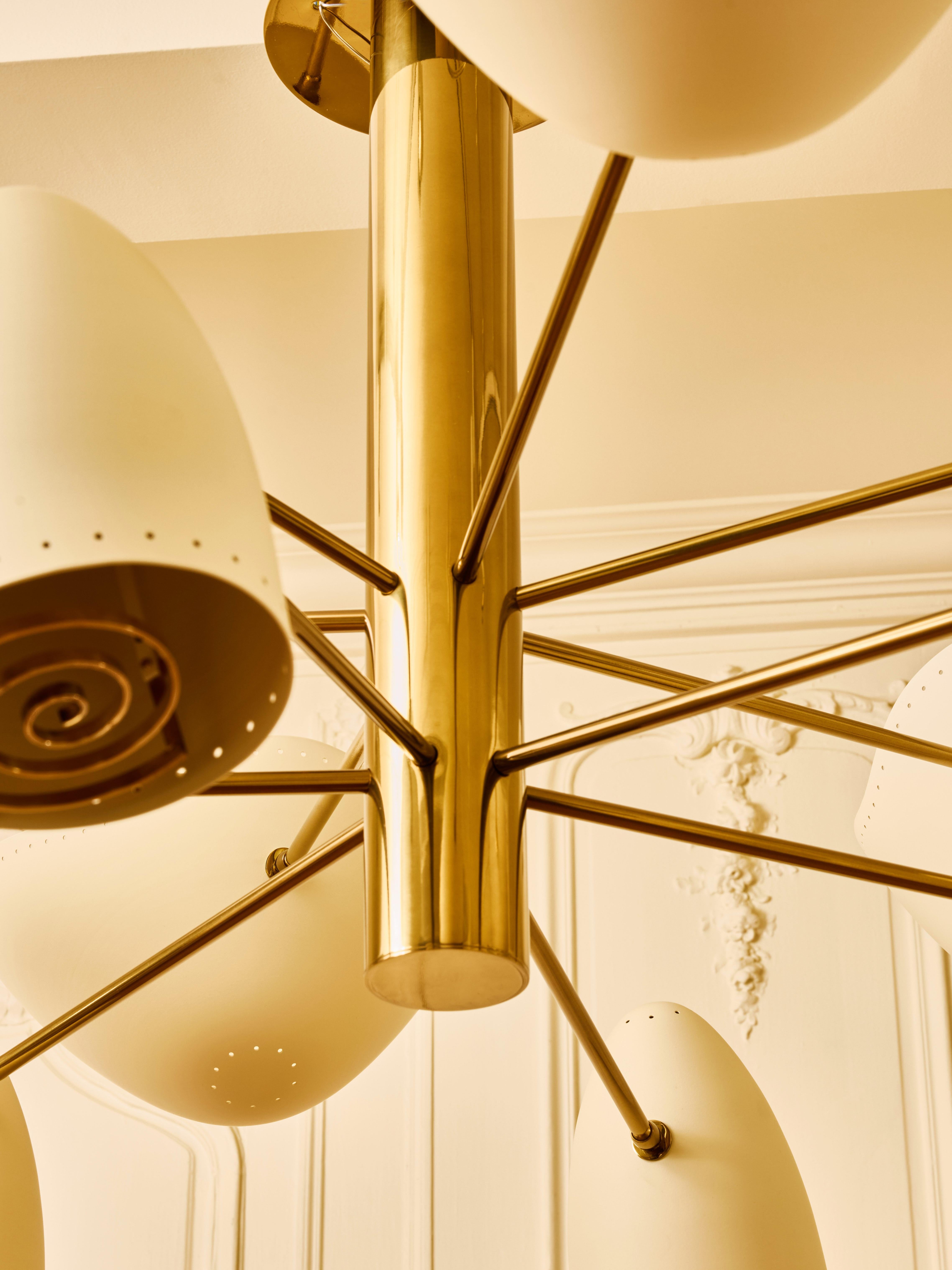 Laiton Plafonnier de Diego Mardegan pour la Galerie Glustin en vente