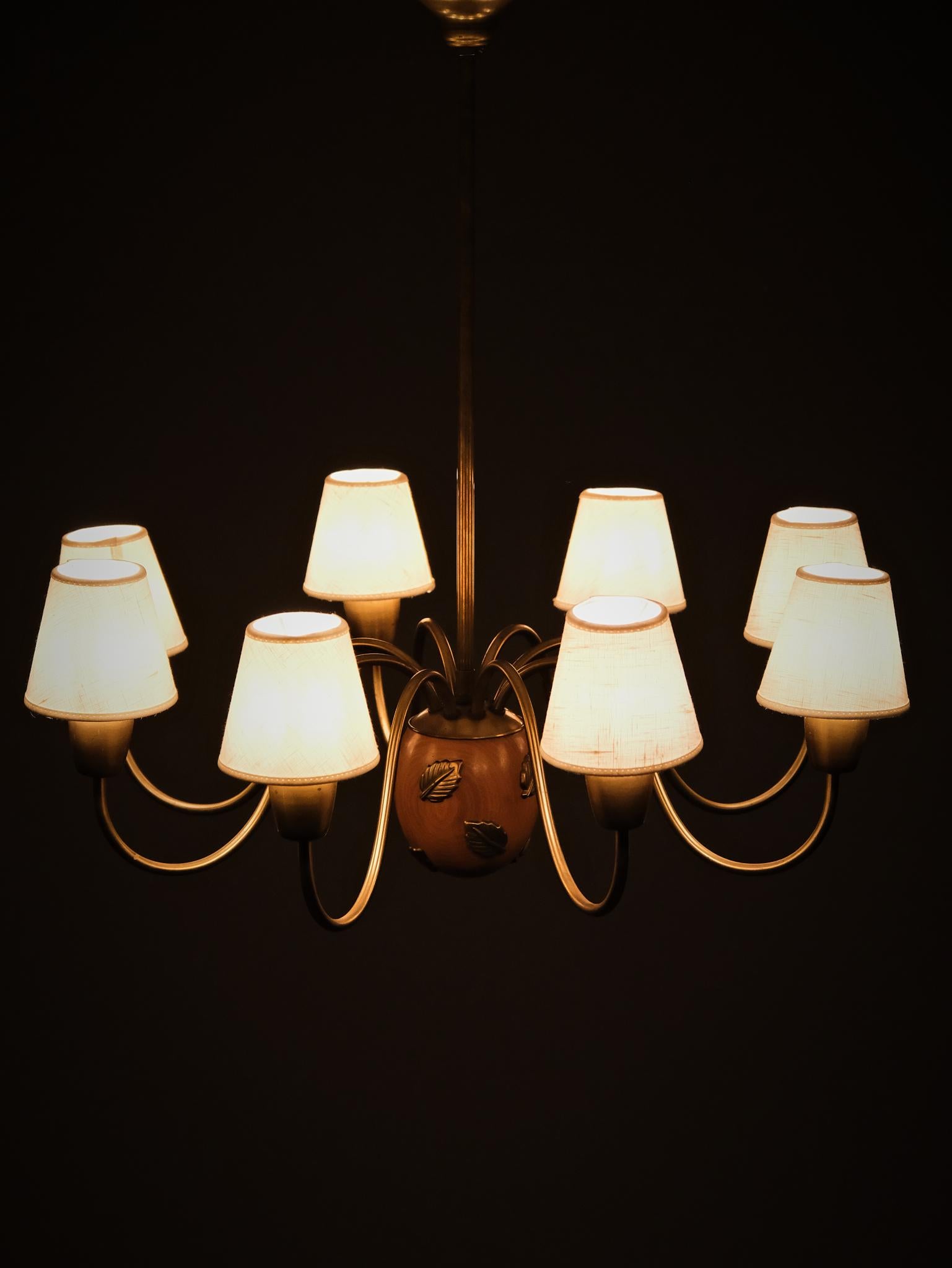 Scandinavian Modern Ceiling light by Hans Bergström for Ateljé Lyktan, Sweden, 1940s For Sale