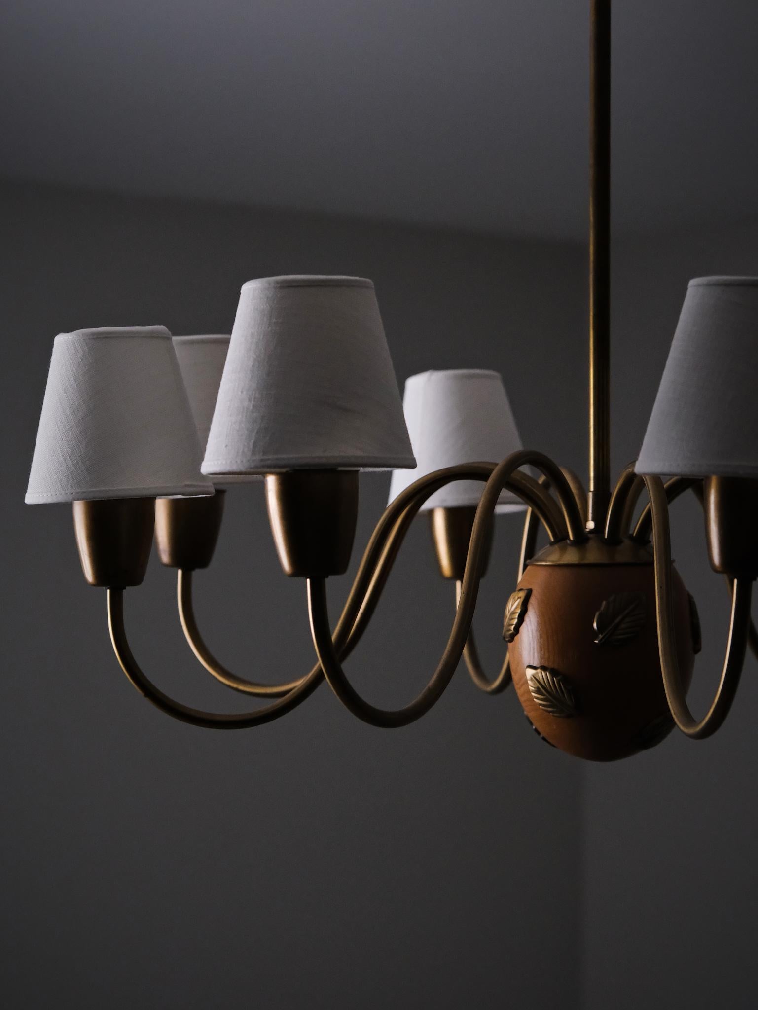 Ceiling light by Hans Bergström for Ateljé Lyktan, Sweden, 1940s For Sale 1