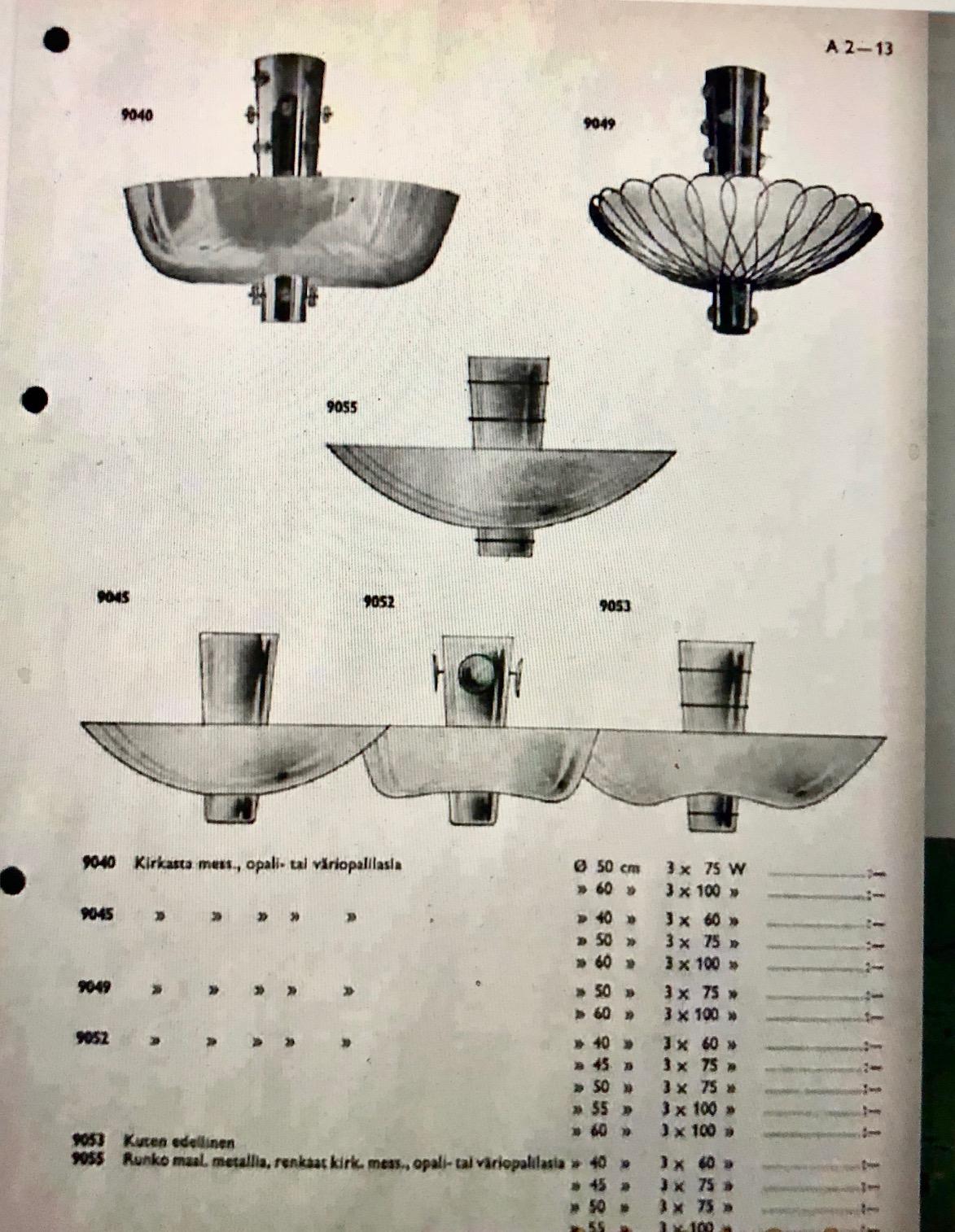 Mid-20th Century Ceiling Light by Paavo Tynell