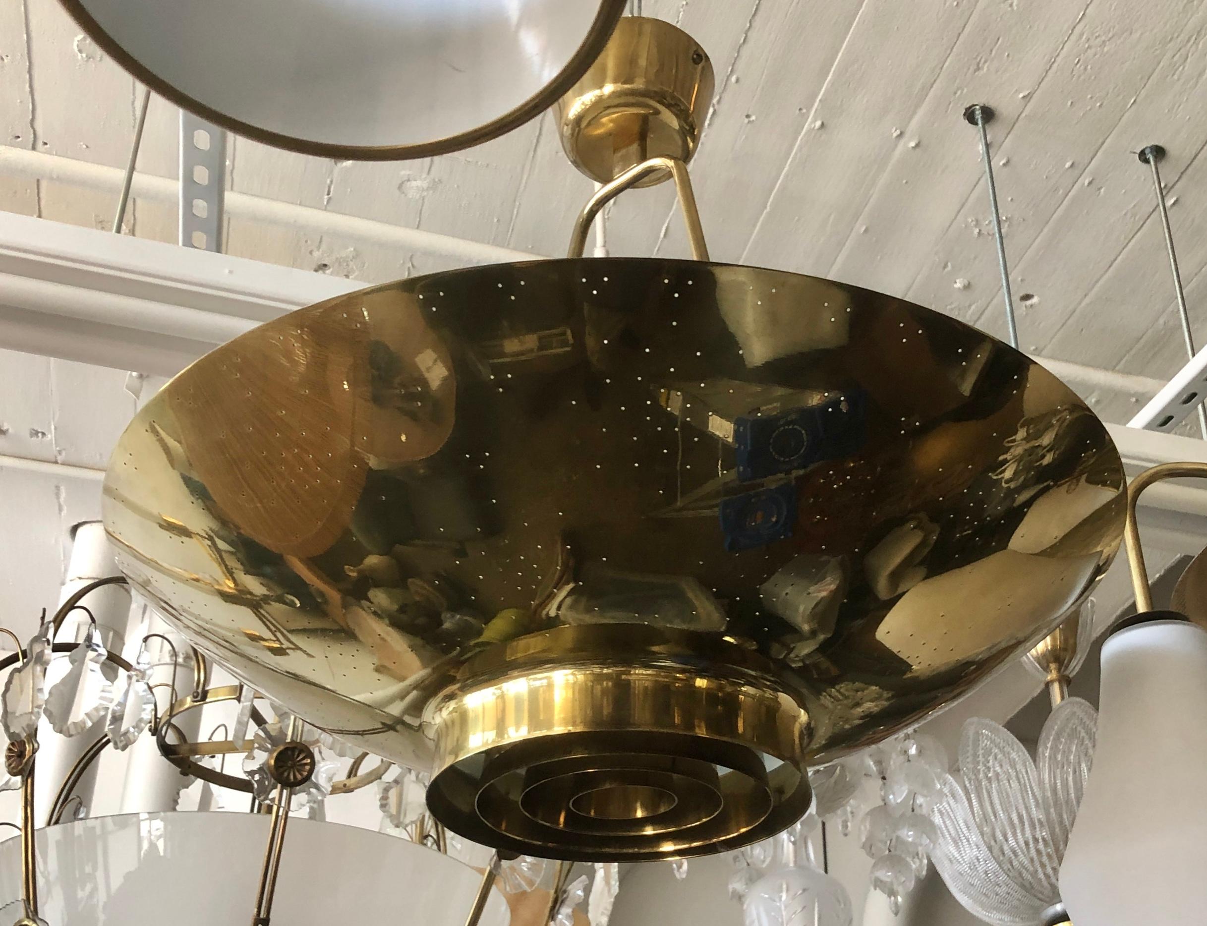 Brass Ceiling Light by Paavo Tynell Model 9060