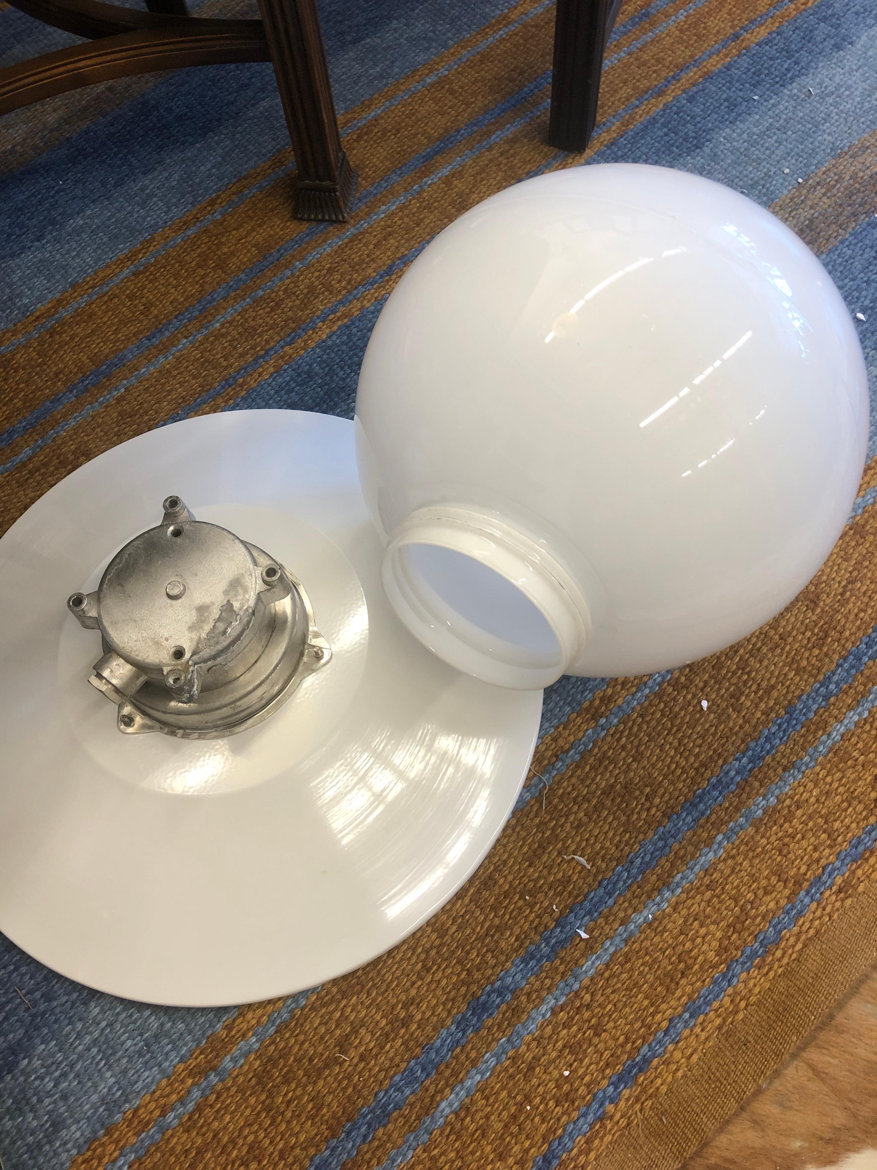 Glass Ceiling light by Paavo Tynell model H10-100 Idman / 2 available For Sale