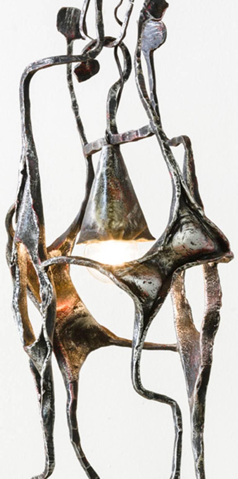 Ceiling light pendant by Salvino Marsura
Hand-forged wrought iron.
Made in Treviso, Italy.