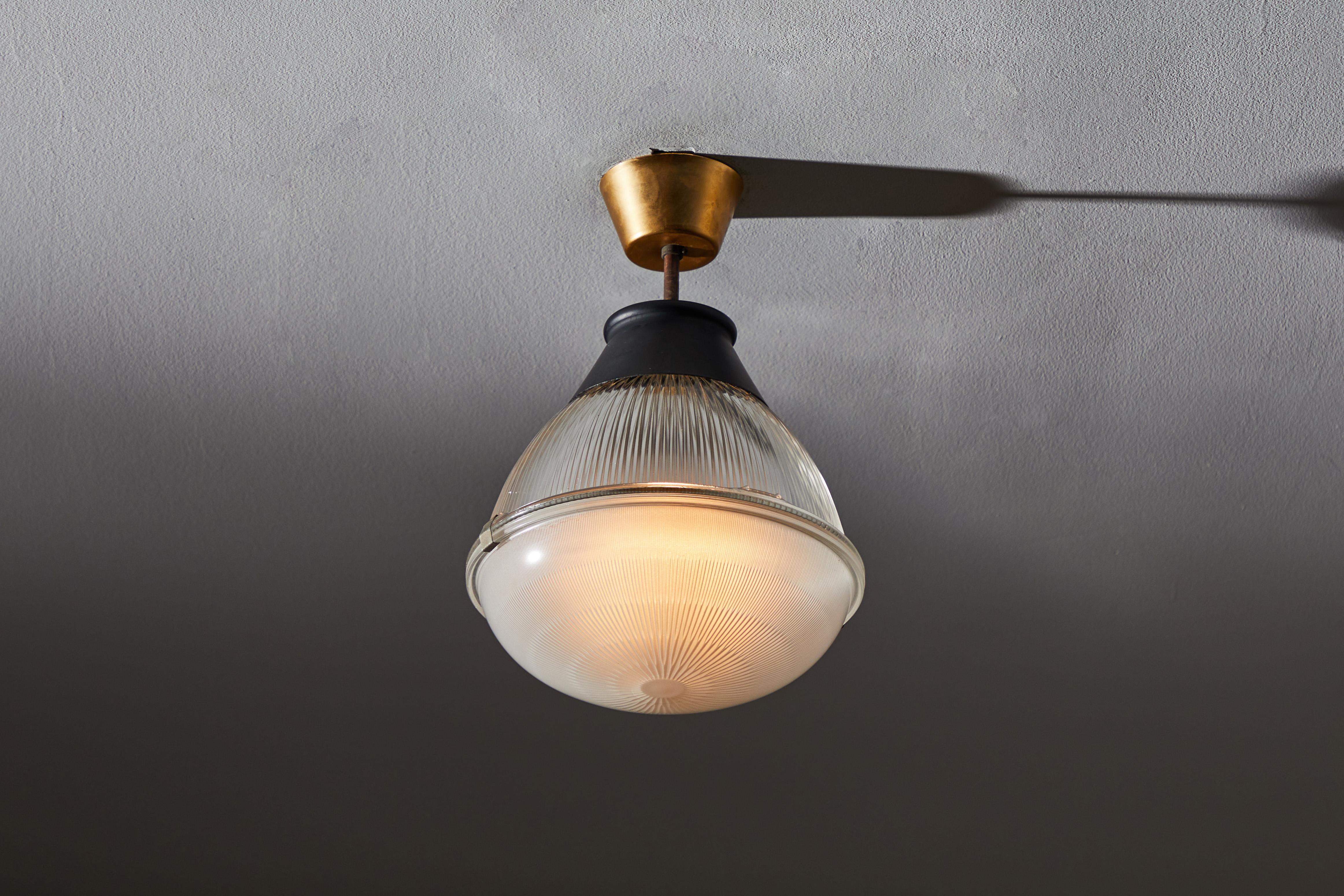 Brass Ceiling Light by Tito Agnoli for Oluce