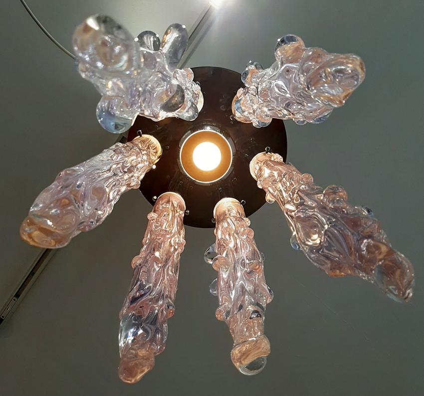 Mid-Century Modern  Ceiling light, chandelier, Murano glass, 1970s. For Sale