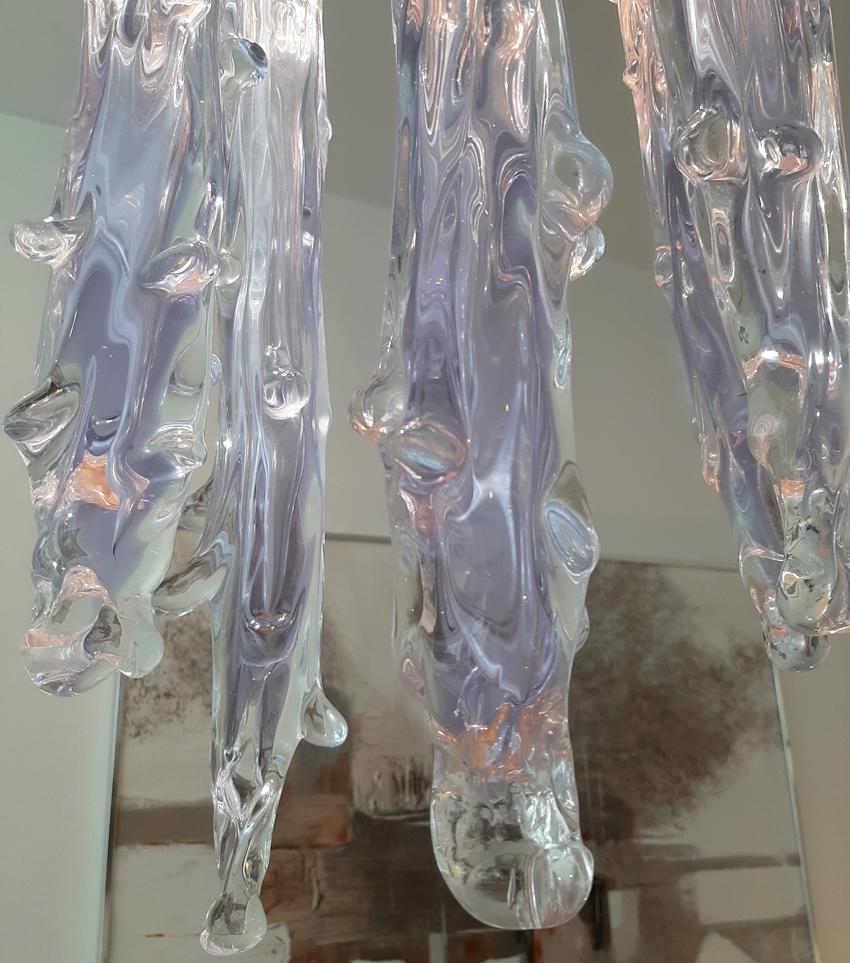  Deckenleuchte, Kronleuchter, Murano-Glas, 1970er Jahre. im Zustand „Gut“ im Angebot in Saint Leonards-on-sea, England