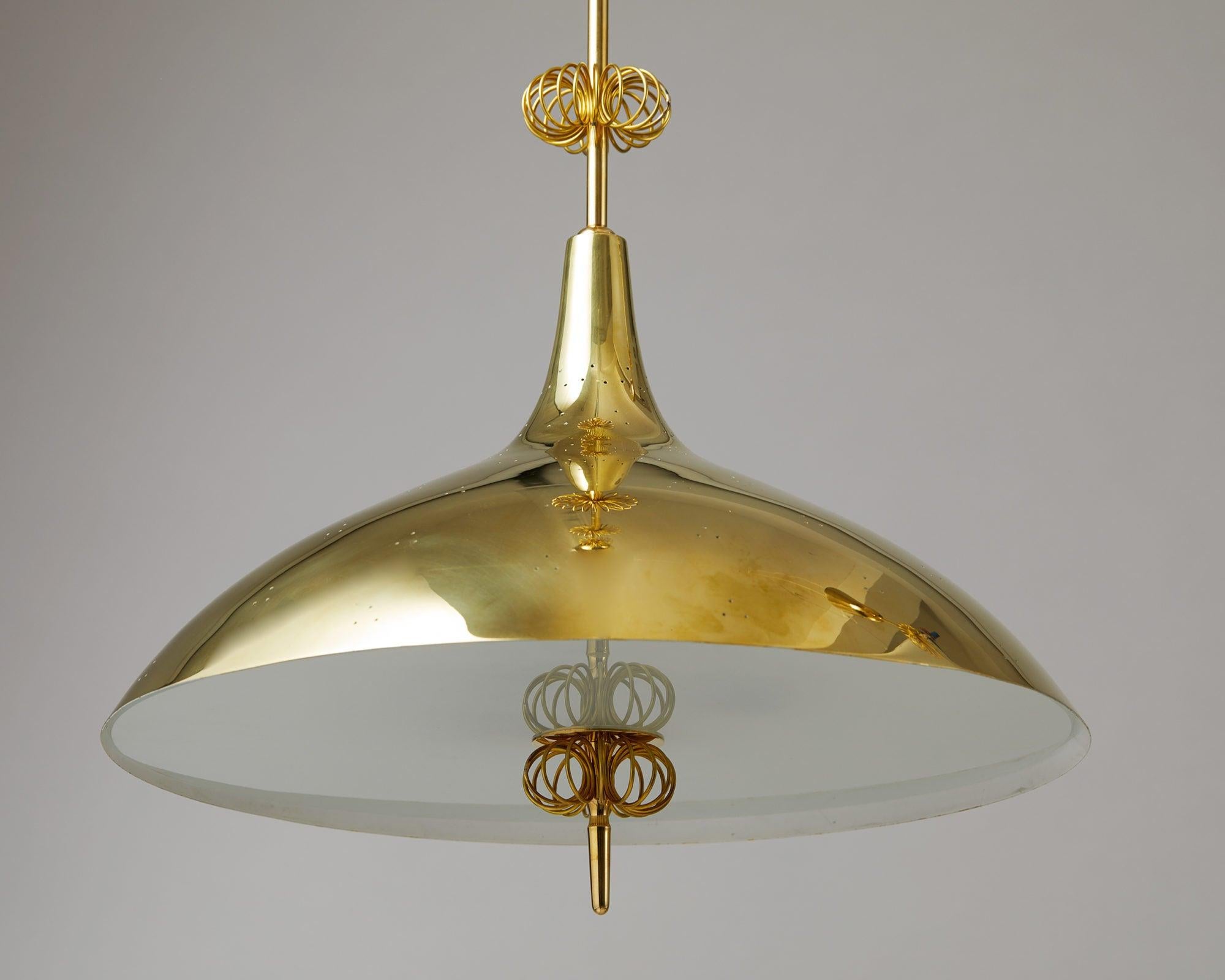 Mid-Century Modern Ceiling Light Designed by Paavo Tynell, Finland, 1950s