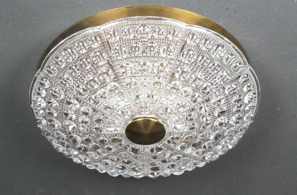 Mid-20th Century Ceiling Light Flushmount Lamp by Carl Fagerlund for Orrefors For Sale