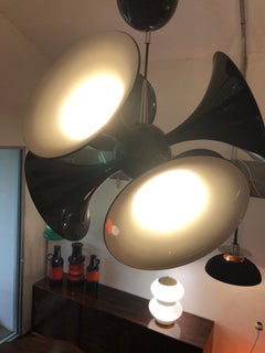 Reggiani Italy Six Arm "Horn" celling lamp 1970s