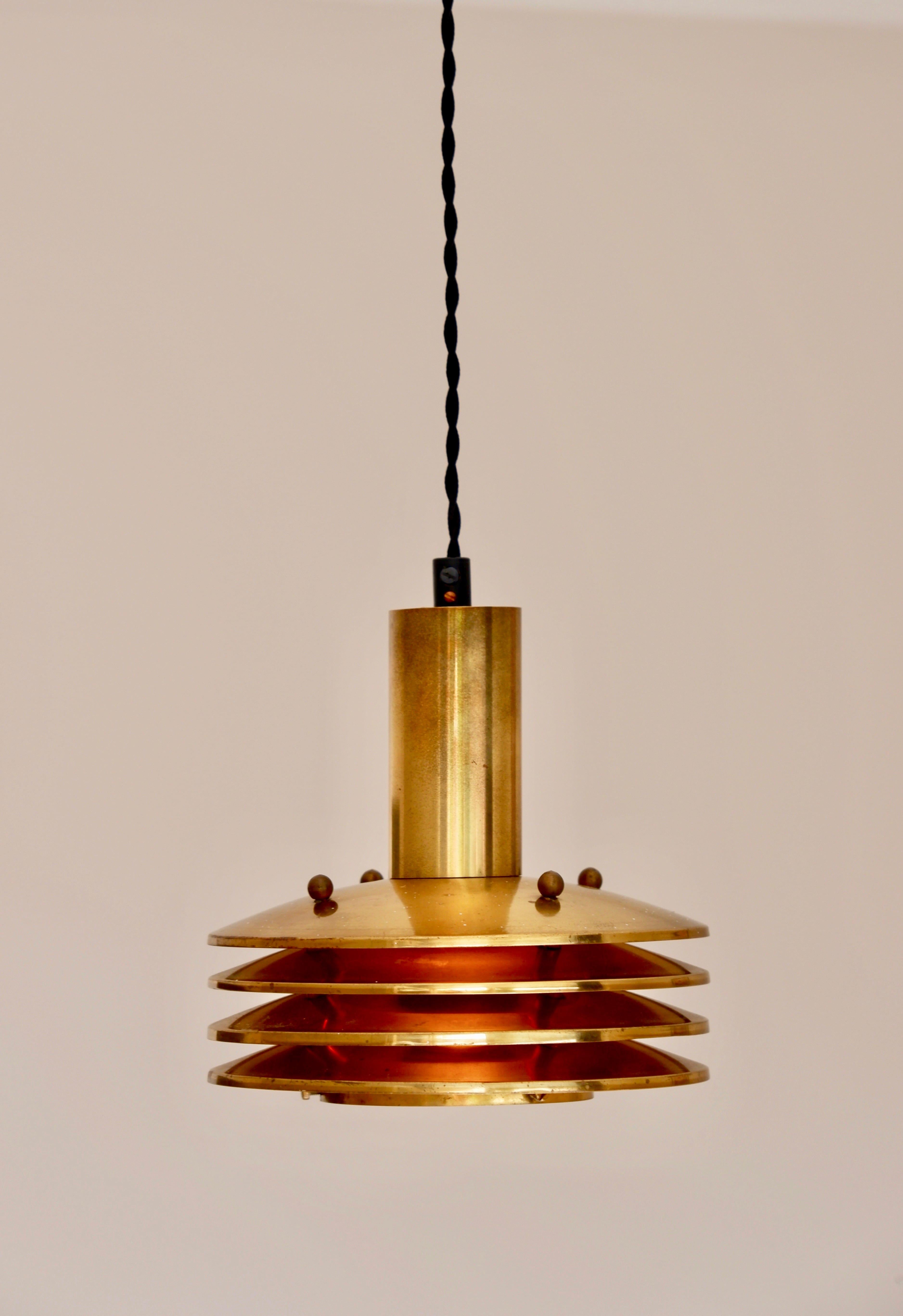 Ceiling light in brass designed by Kari Ruokonen circa 1960. 8