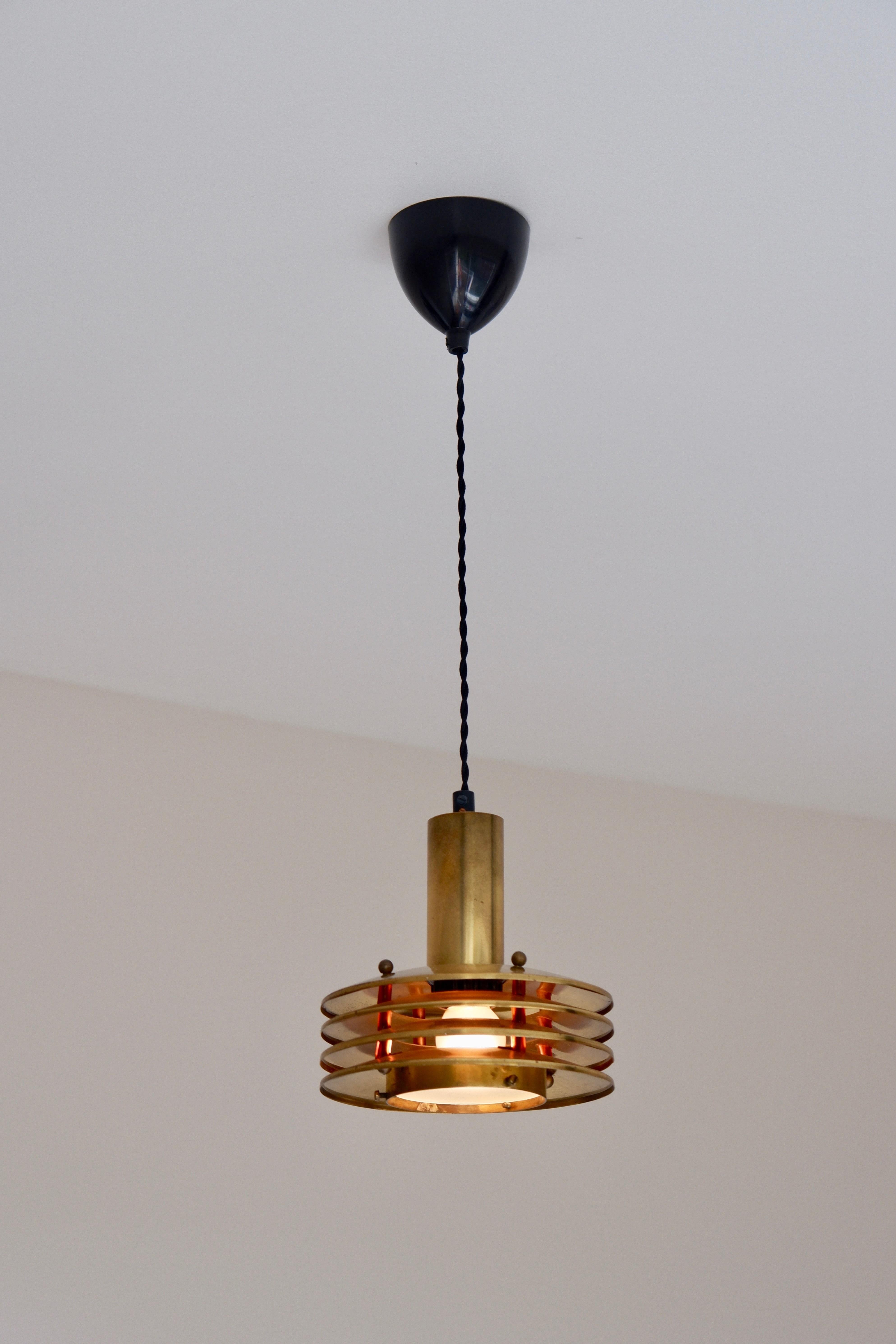 Finnish Ceiling light in brass designed by Kari Ruokonen circa 1960.