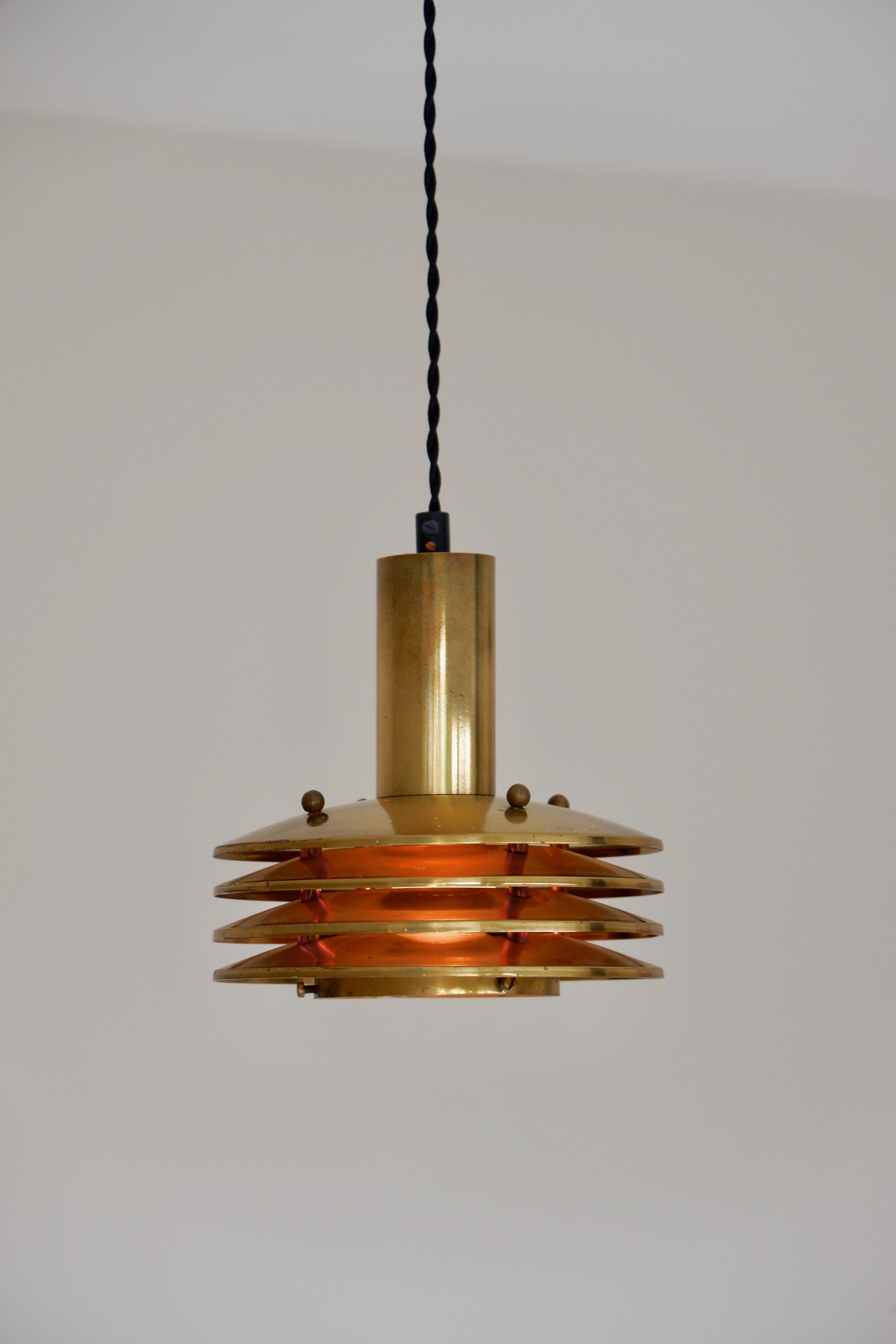 Mid-20th Century Ceiling light in brass designed by Kari Ruokonen circa 1960.