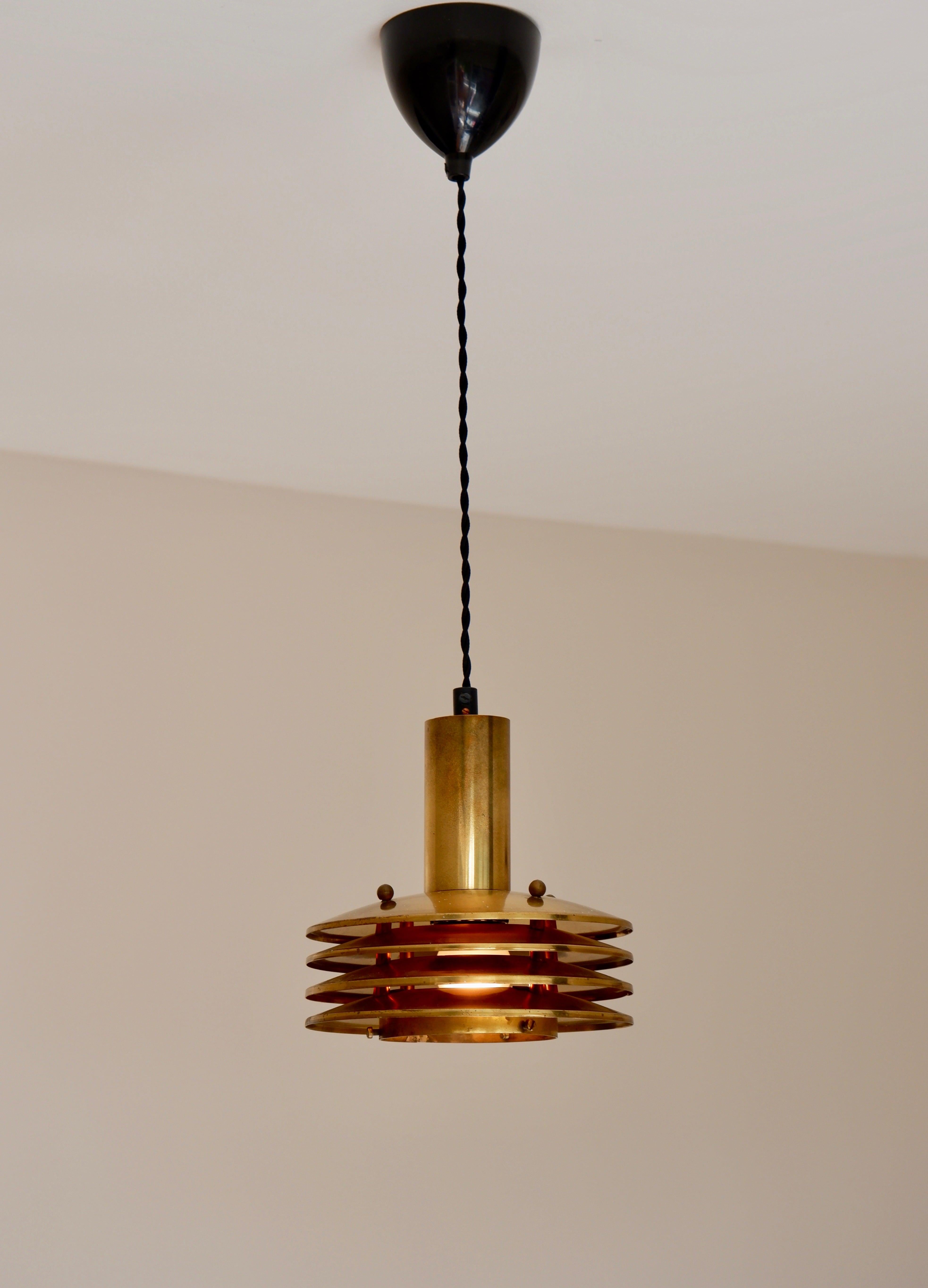 Brass Ceiling light in brass designed by Kari Ruokonen circa 1960.
