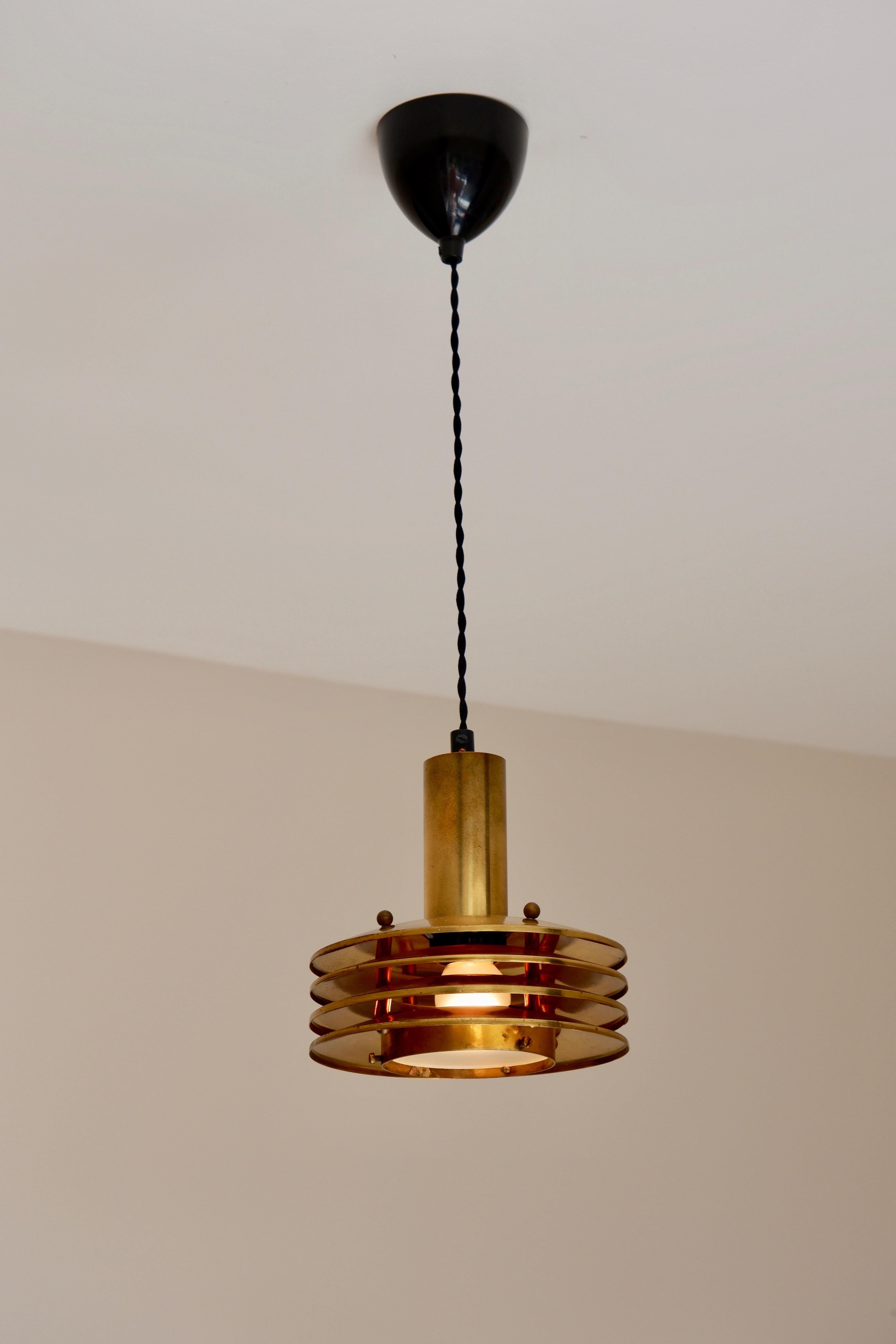 Ceiling light in brass designed by Kari Ruokonen circa 1960. 1