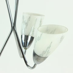 Ceiling Light in Chrome and Glass, Czechoslovakia, 1960s