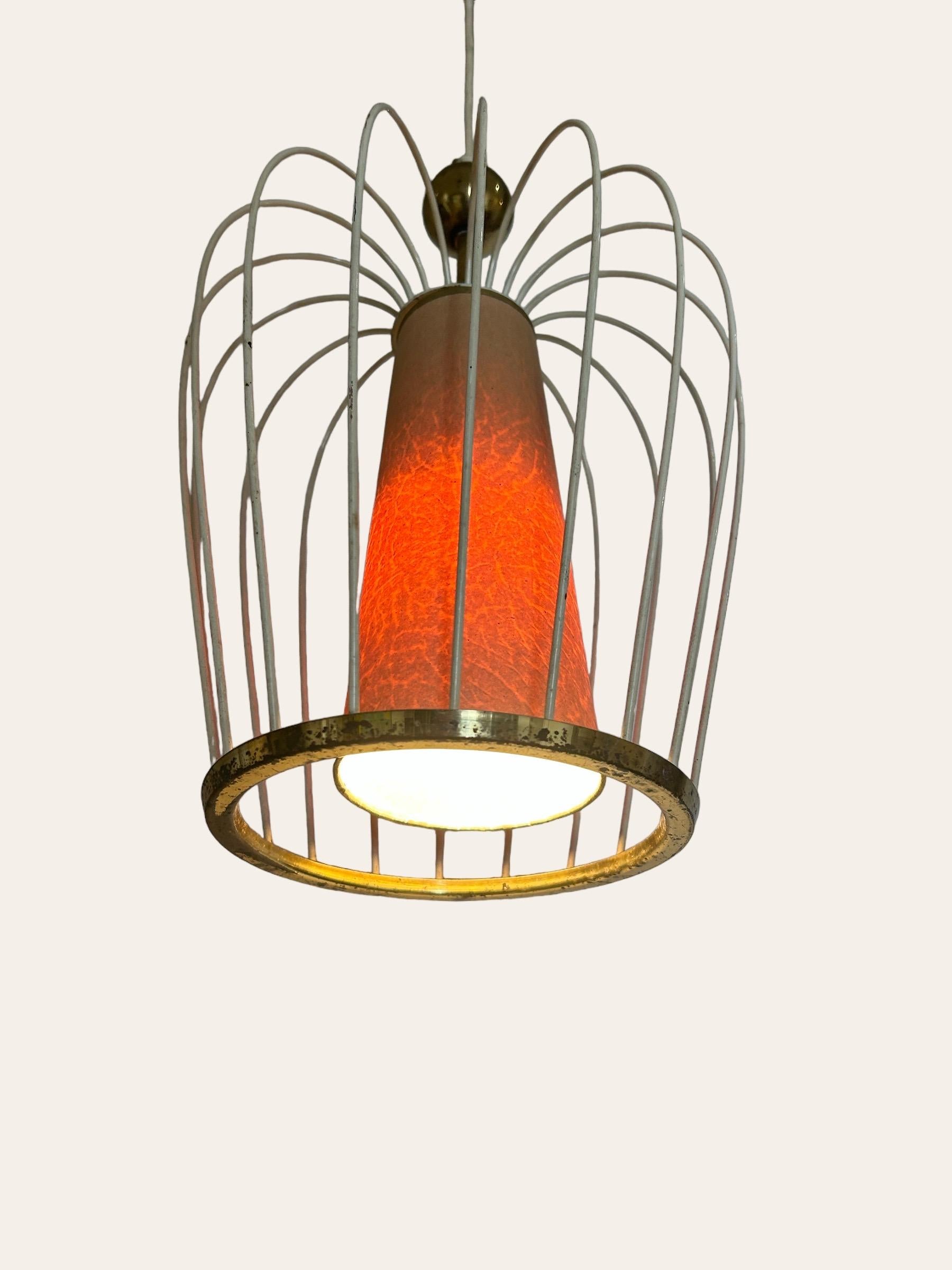 Metal ceiling light in the manner of Jean Royére  For Sale