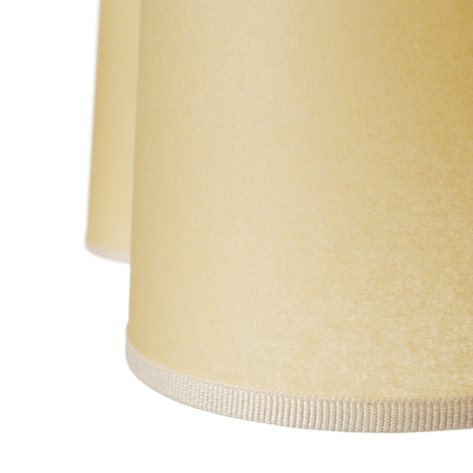 Mid-20th Century Ceiling Light 'POLKA' by J.T. Kalmar, Brass Parchment Shades, 1960s