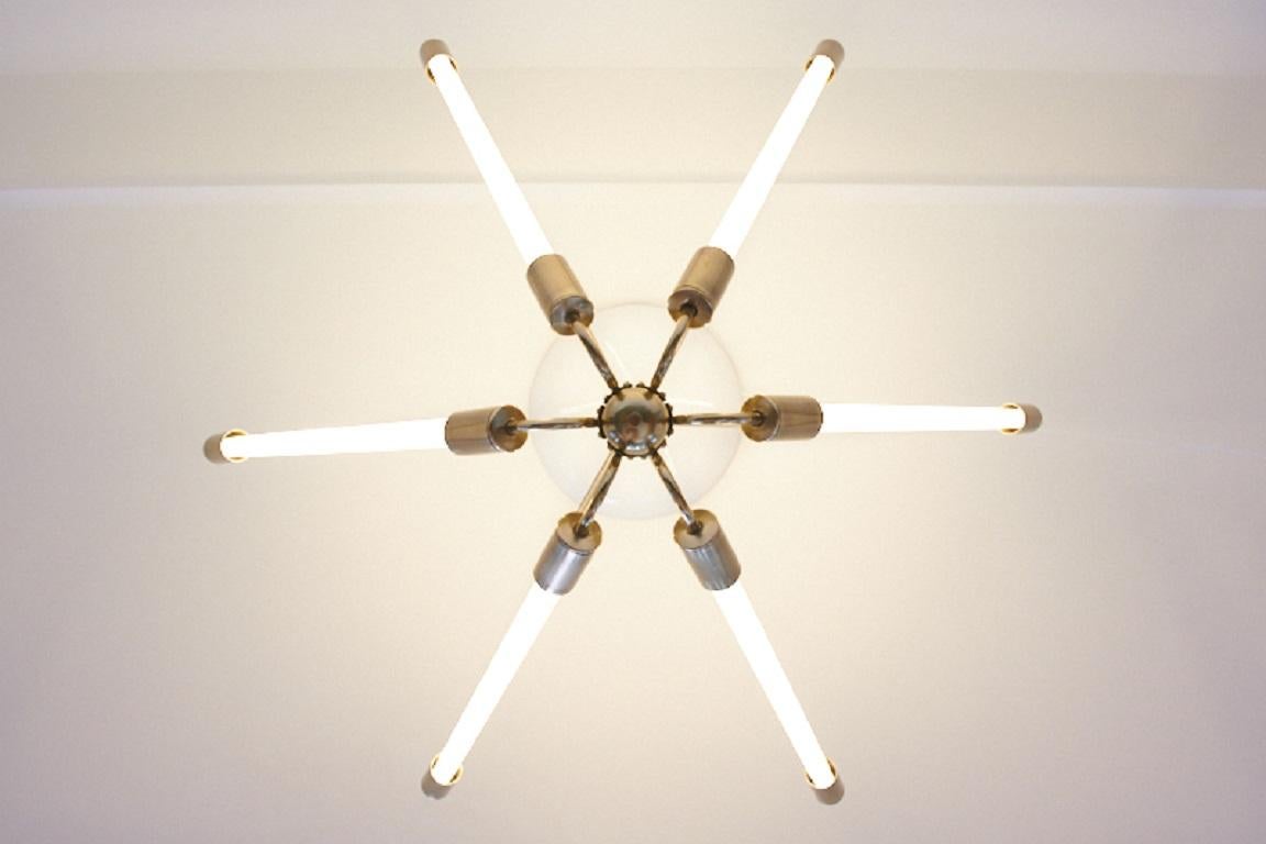 Ceiling Light with Light Tubes KARL, 1950s In Good Condition For Sale In Zurich, Zurich