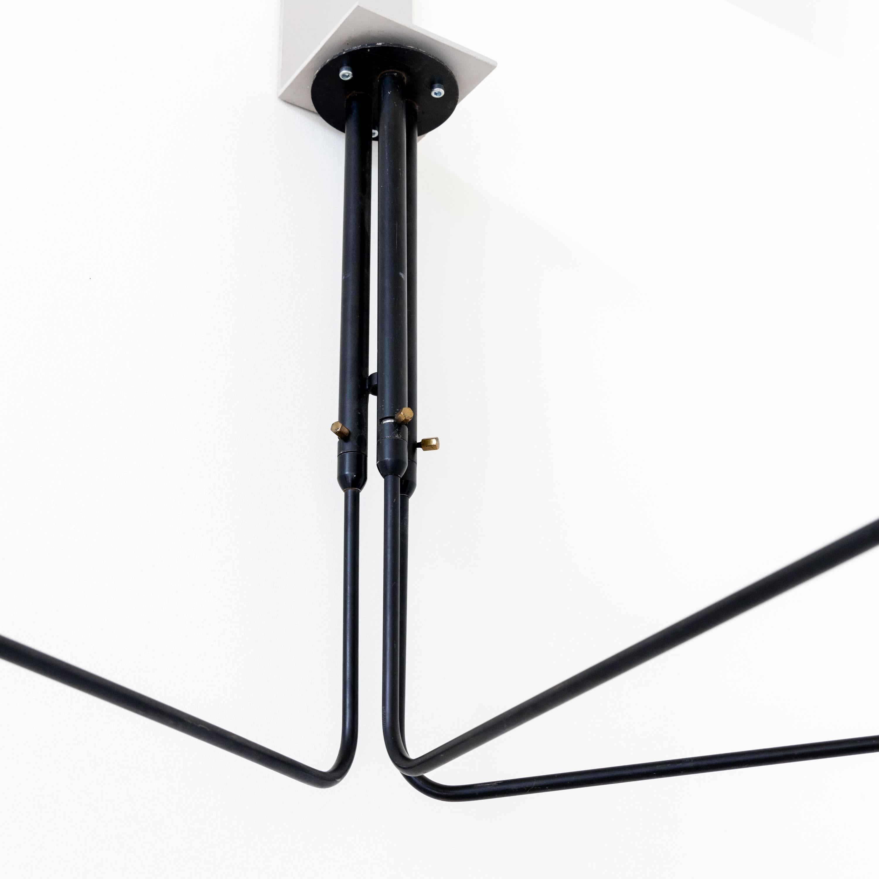 Modern Ceiling Light with Three Pivoting Arms by Serge Mouille For Sale