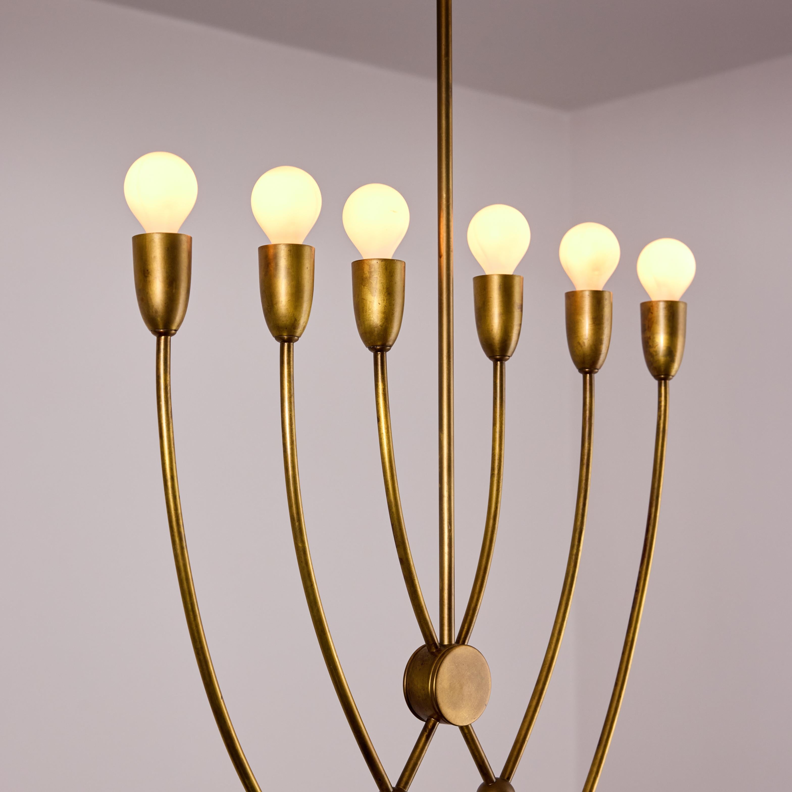 Brass Ceiling Lights by Guglielmo Ulrich For Sale