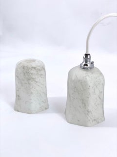Ceiling Lights Circa 1920 Double Glass With Veins Like Marble or Alabaster